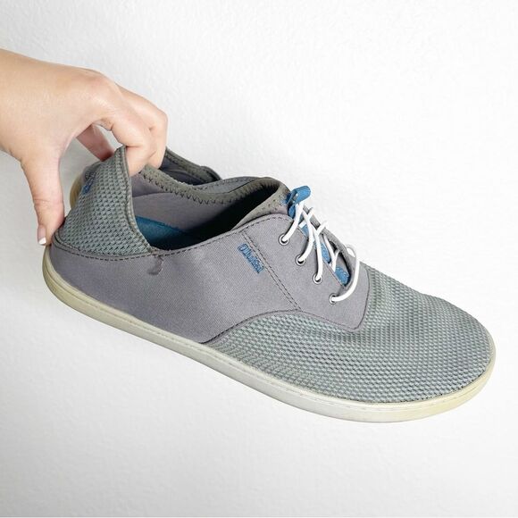 Olukai Nohea Moku Men’s No Tie Boat Shoes Gray Size 10 - Picture 1 of 8